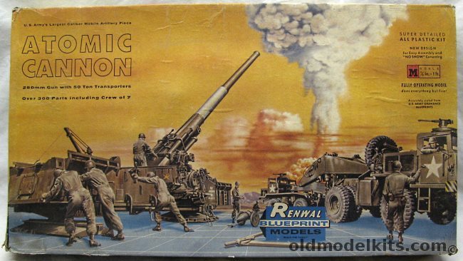 Renwal 1/32 M65 280mm Atomic Cannon with M249 and M250 50 Ton Heavy Gun Lifting Truck/Transporters, 553-498 plastic model kit